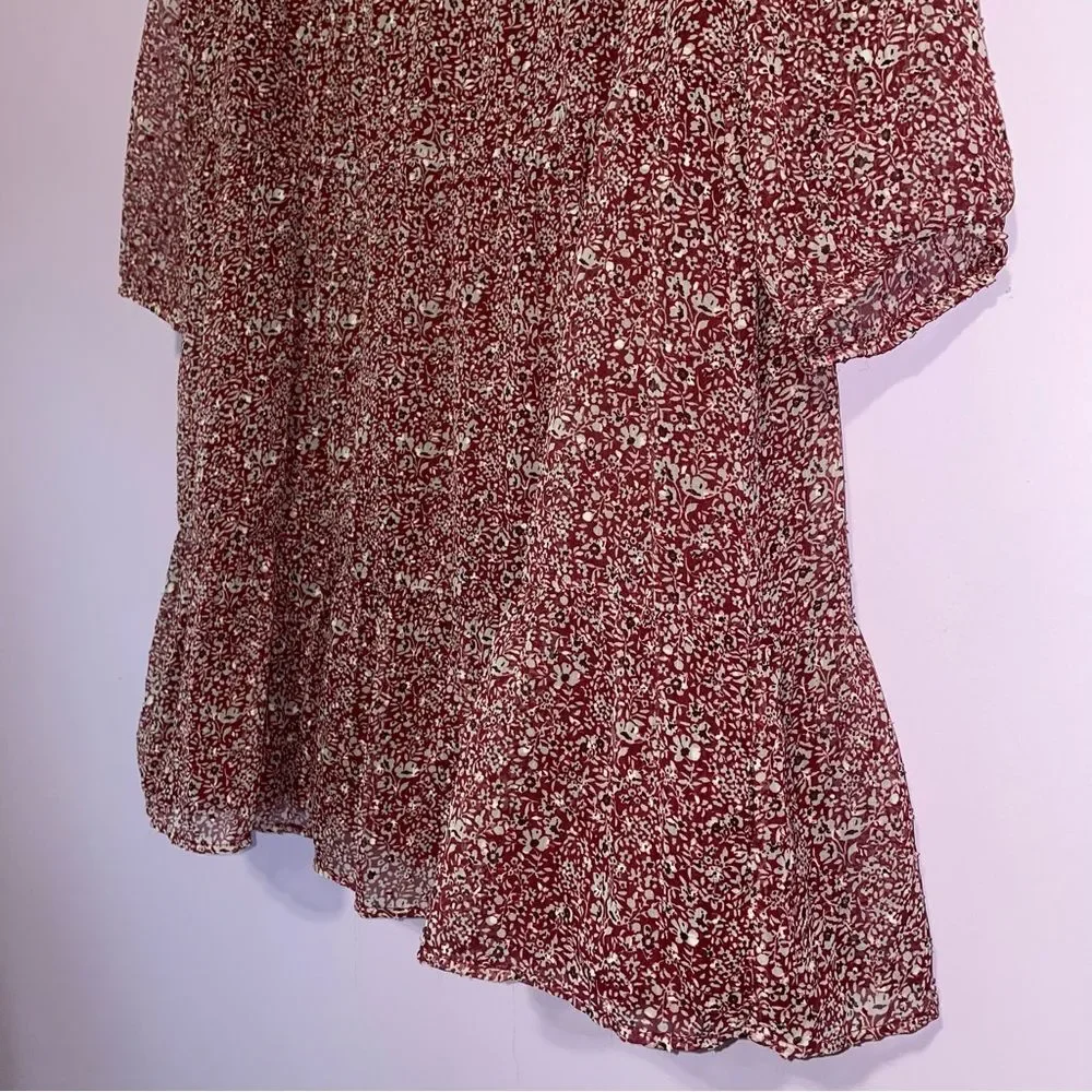 Coconut Prairie Dress Girls Size 11/12 Ruffle Tulle Ditsy Floral Cottagecore